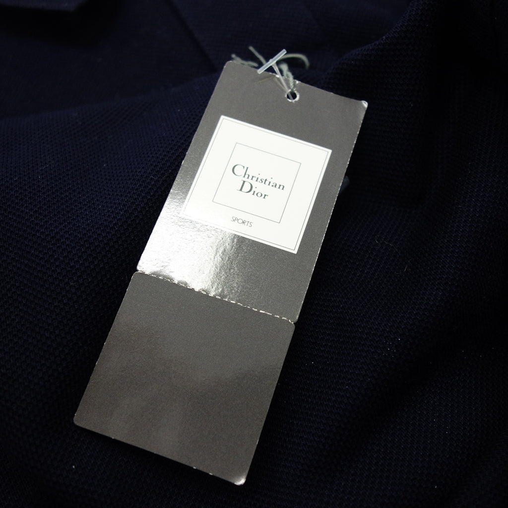 Very good condition◆Chritian Dior long sleeve polo shirt men's navy LL Chritian Dior [AFB19] 