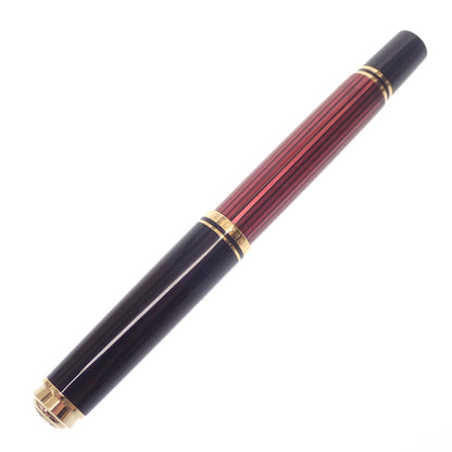 美品◆ペリカン 万年筆 スーベレーン ペン先14C-585 字幅F 赤×黒 箱付き PELIKAN Souveran【AFI18】