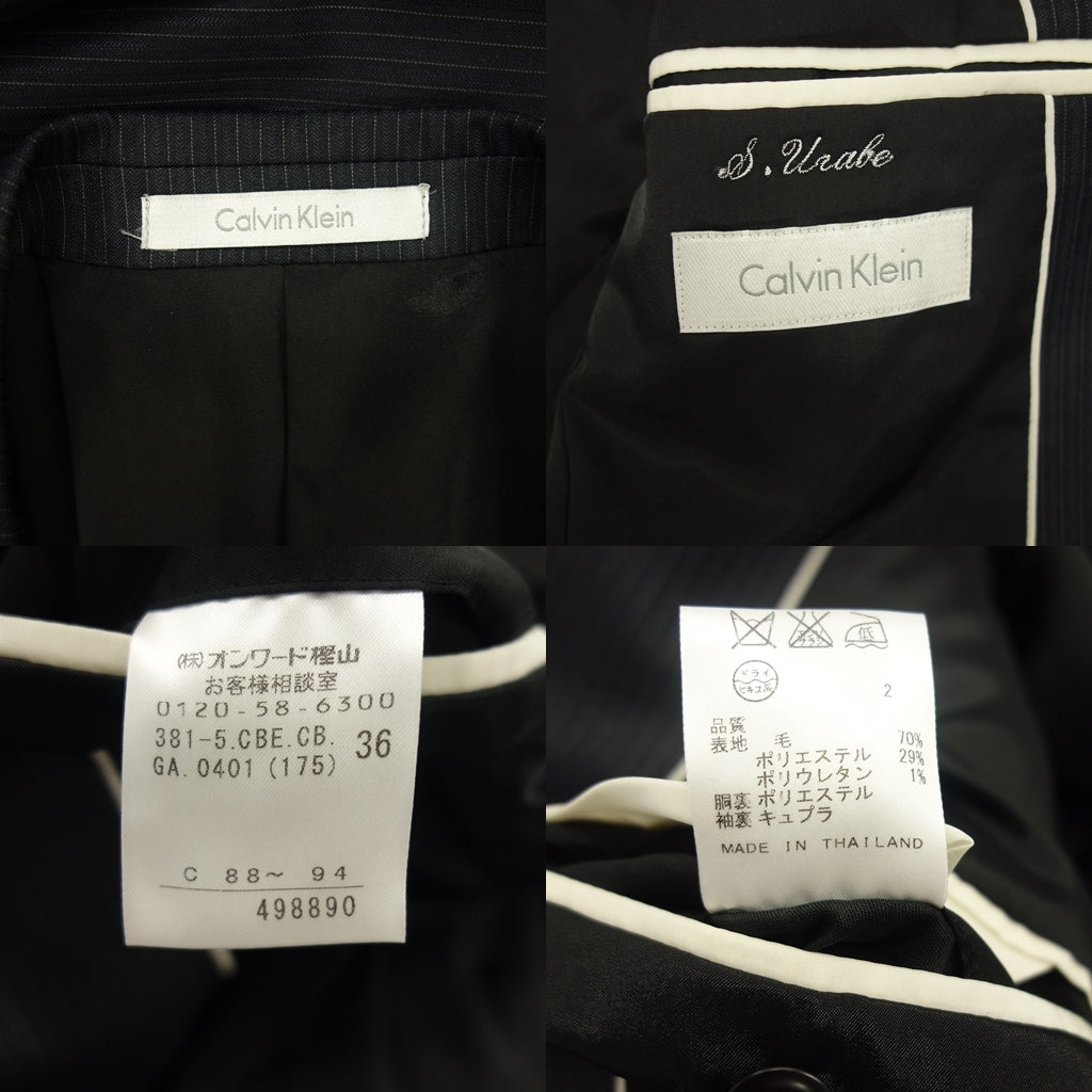 Good Condition◆Calvin Klein Suit Setup Striped Men's Size 36 Navy Calvin Klein [AFB8] 