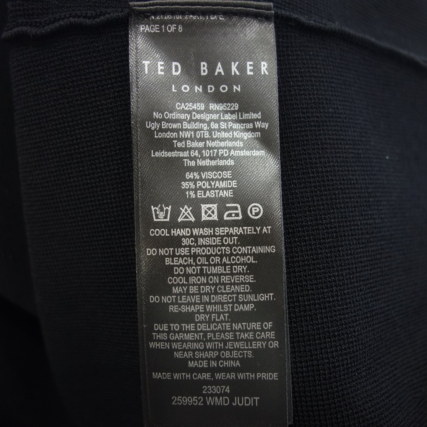 Ted Baker London 无袖连衣裙 女式 黑色 0 TED BAKER LONDON [AFB21] [二手] 