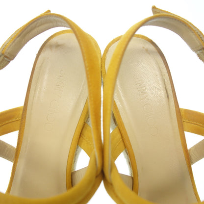 Used ◆JIMMY CHOO sandals pumps suede espadrilles wedge sole ladies size 37 yellow JIMMY CHOO [AFD7] 