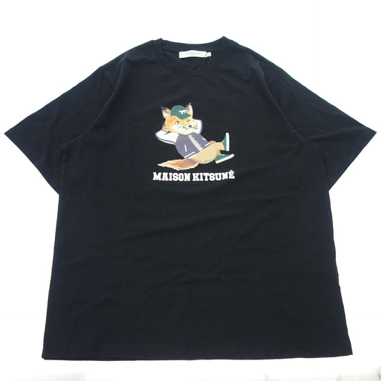 新品同様◆メゾンキツネ Tシャツ プリント ドレスド フォックス イージー KM00103KJ0008 サイズS メンズ 黒 MAISON KITSUNE【AFB26】