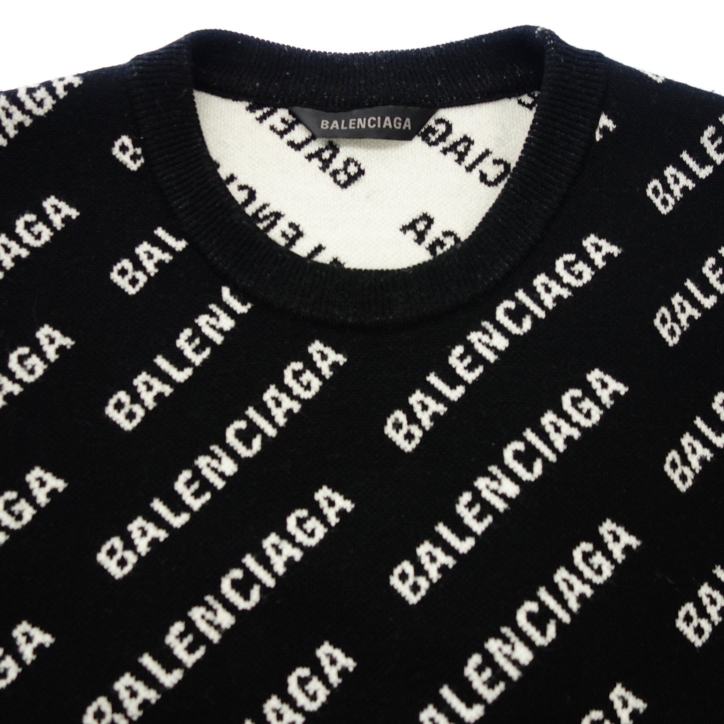 Balenciaga 针织毛衣徽标套头衫 719605 女式 黑色 M BALENCIAGA [AFB29] [二手] 