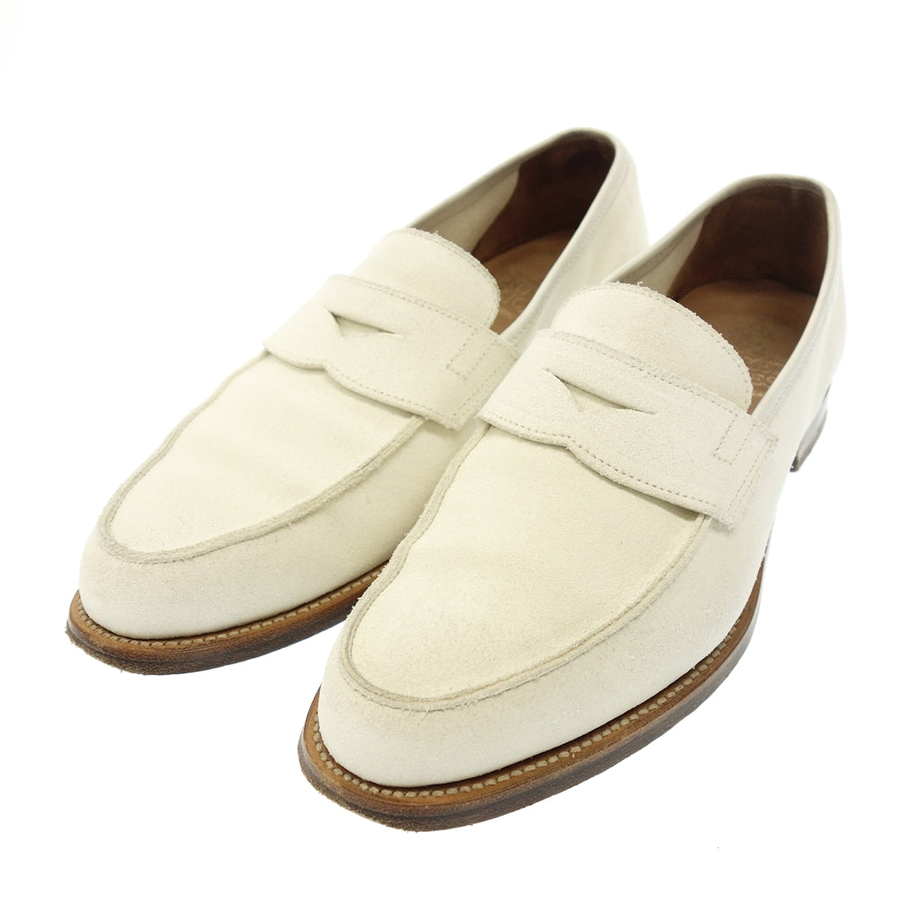 Good Condition◆Crockett &amp; Jones Loafer Selsey SELSEY Suede Men's 6E White CROCKETT&amp;JONES [AFC55] 