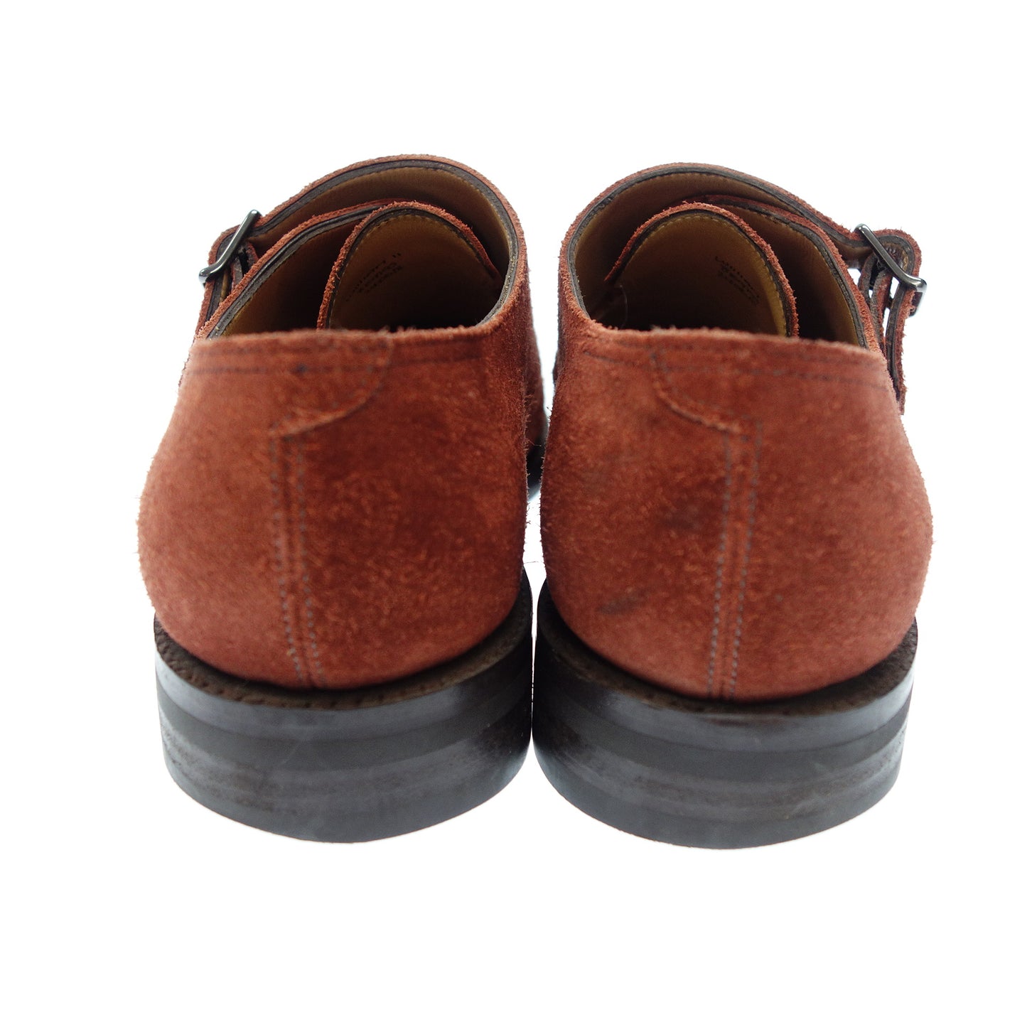 Good Condition◆John Lobb Leather Shoes Double Monk William 2 Suede Men's Red Size 8 JOHN LOBB [AFC1] 