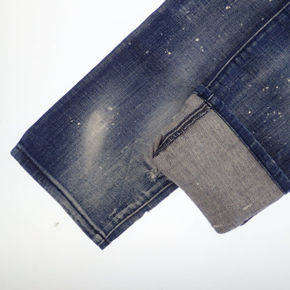 美品◆ディースクエアード デニムパンツ クラッシュ加工 メンズ 青 46 Anniversary Super Low Jean Dsquared2【AFB22】