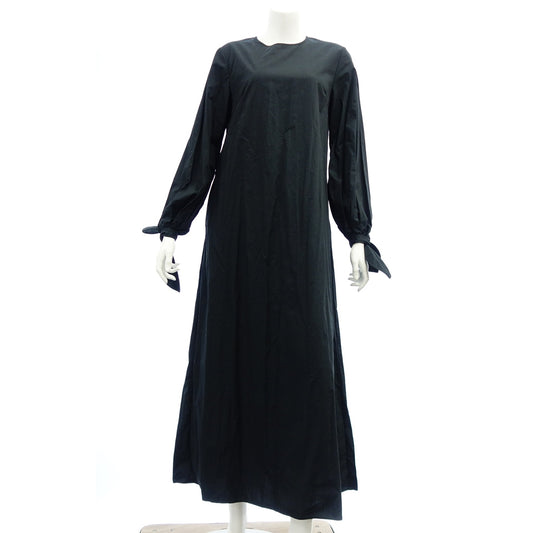 Good Condition ◆ Ten Dress Ron Herman Ribbon Long Dress 3010300232 100% Cotton Women's Black Size S TEN×Ron Herman [AFB30] 