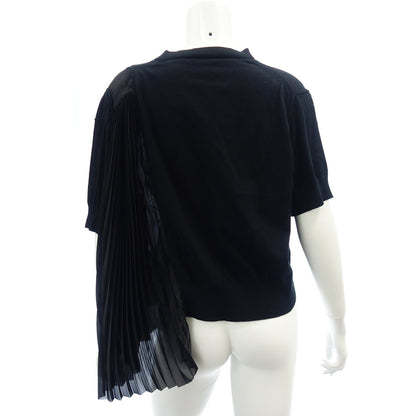 Used ◆Sacai 20SS short sleeve knit tops switching pullover ladies size 3 black 20-04906 Sacai [AFB37] 