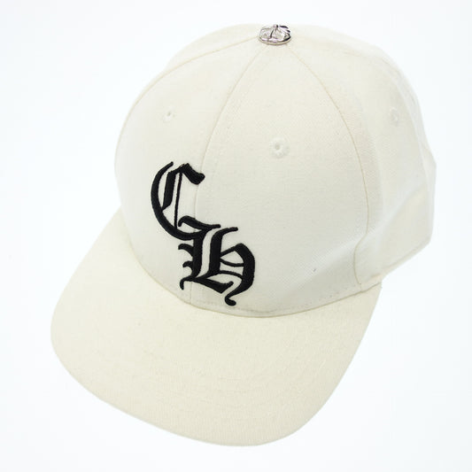 Used CHROME HEARTS Baseball Cap Embroidered Logo Size 59.6cm White 2238-304-2715 CHROME HEARTS [AFI20] 