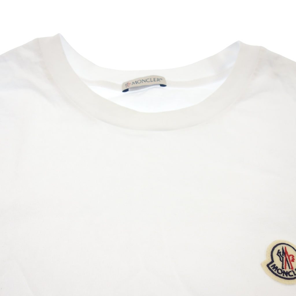 美品◆モンクレール ロゴワッペン Tシャツ メンズ サイズM ホワイト C-SCOM-22-63901 MONCLER【AFB29】