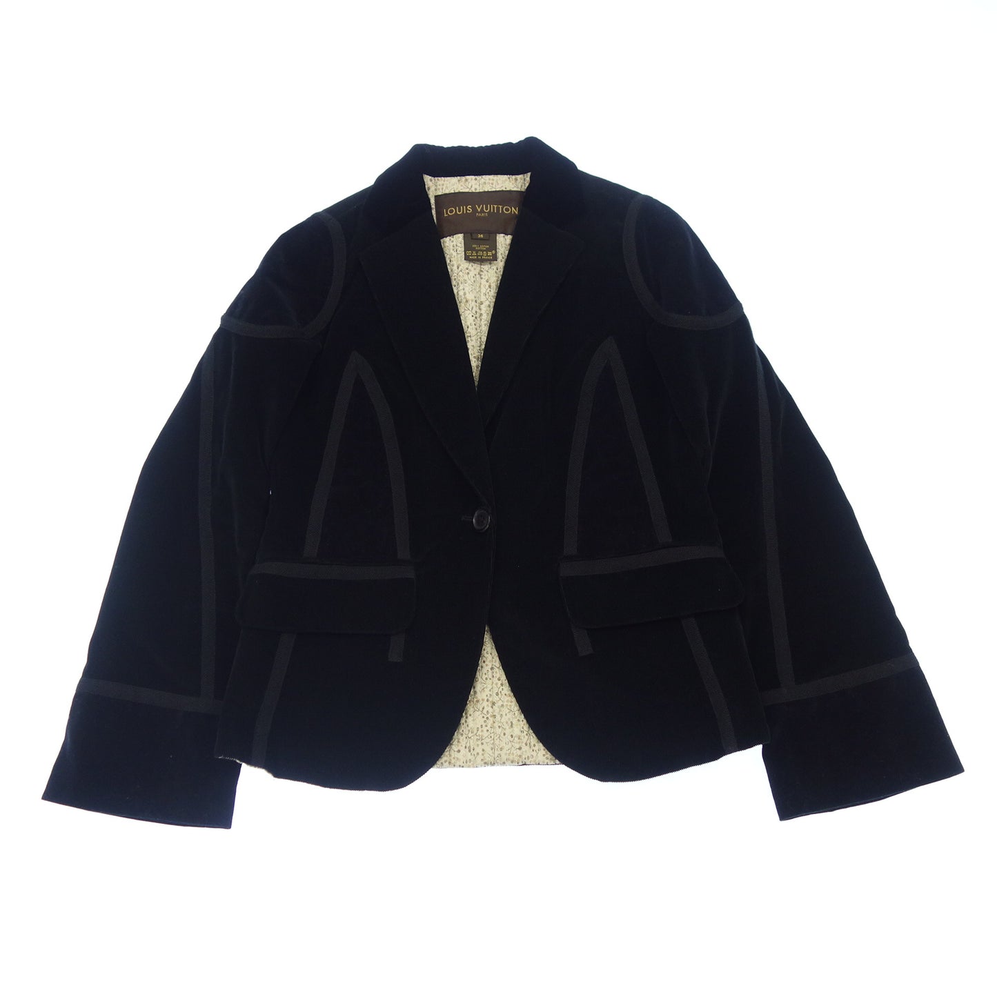 Very good condition ◆ Louis Vuitton Tailored Jacket Cotton Women's Black 36 Louis Vuitton [AFB16] 