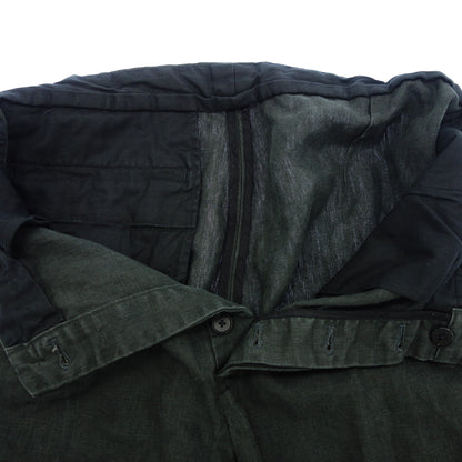 SHINYA Trousers Side Adjuster 100% Linen Men's Green Size 3 SHINYA [AFB51] [Used] 