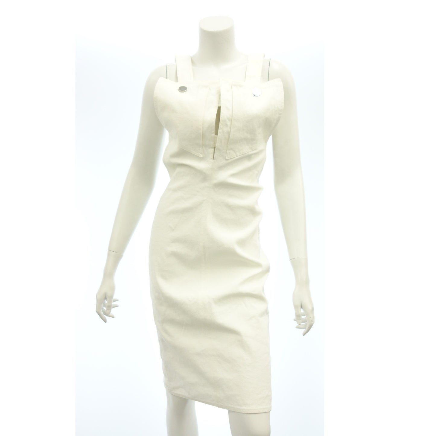 Used ◆ Bottega Veneta Sleeveless Dress Linen x Polyurethane 685122 Women's White Size 38 BOTTEGA VENETA [AFB16] 