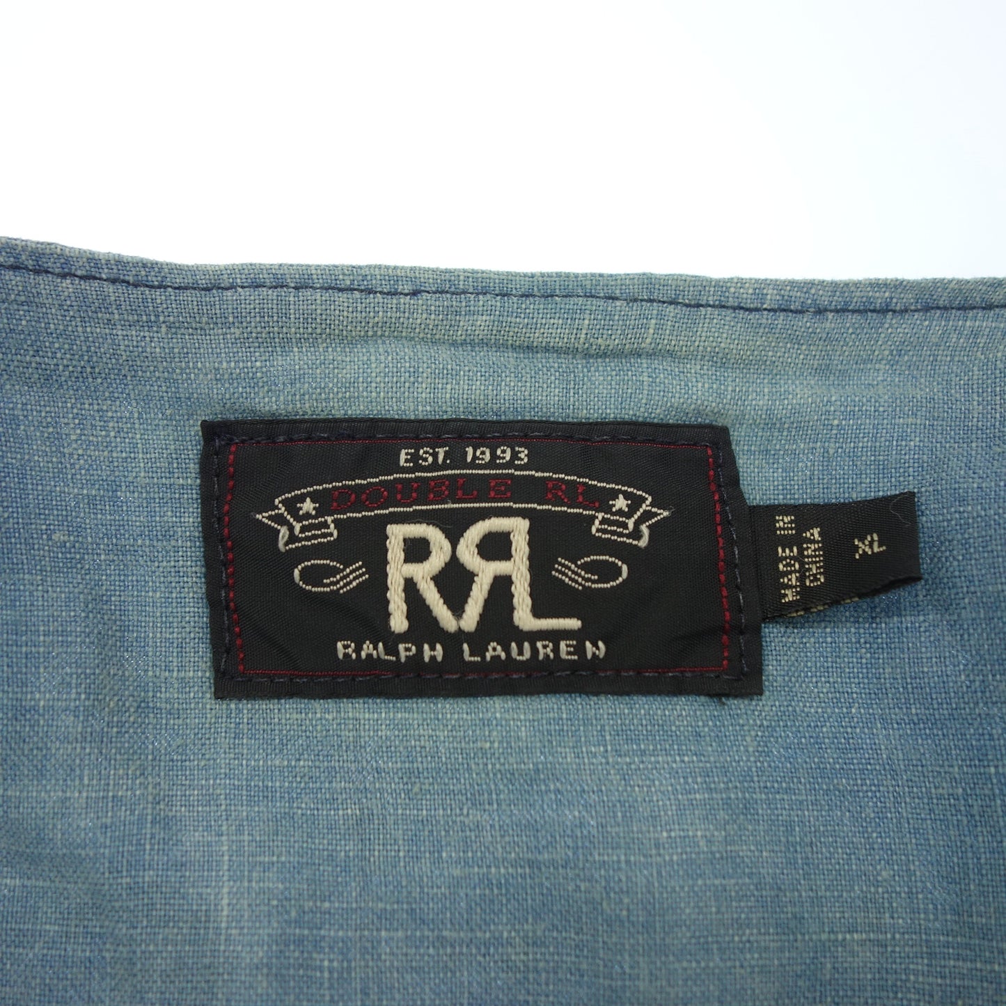 Double Earl Ralph Lauren 牛仔背心 Abrams 棉质男士 XL 蓝色 RRL [AFB23] [二手] 