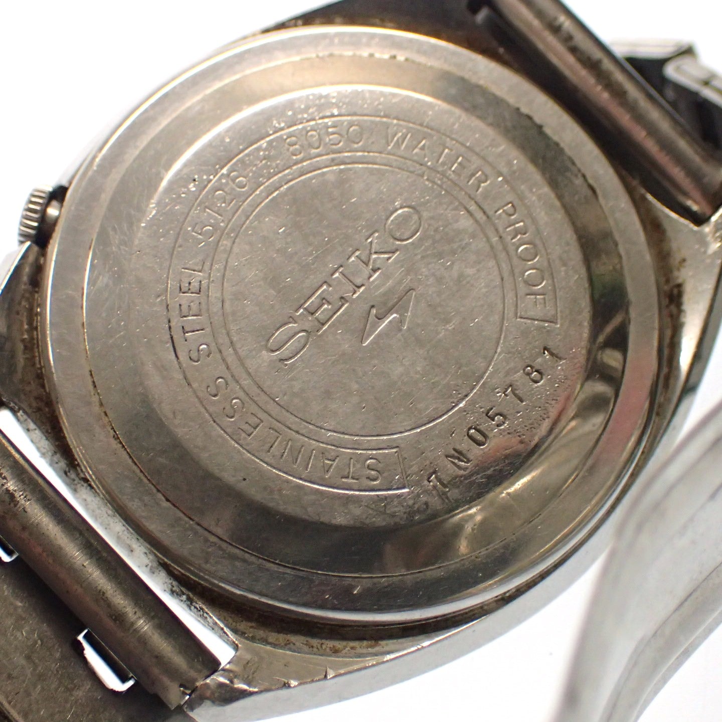 中古◆セイコー5 ジャンク品 腕時計 自動巻き 5126-8050 23JEWELS シルバー SEIKO【AFI8】