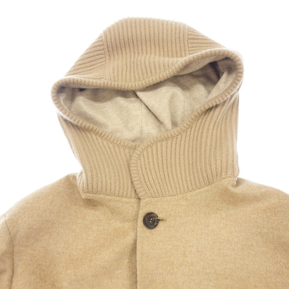 Good condition ◆ Maro Hooded Coat 100% Cashmere Men's Beige Size 50 malo [AFA15] 