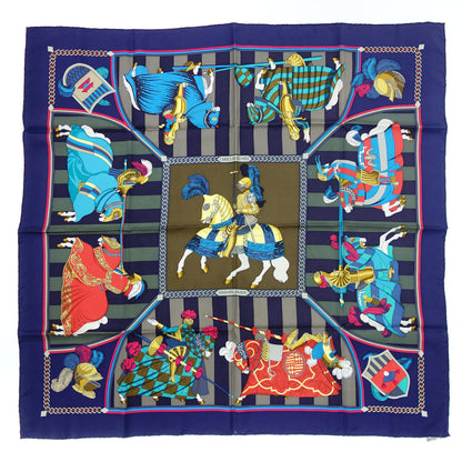 Hermes Scarf Carre 90 Silk Clash of Feathers Navy HERMES [AFI21] [Used] 