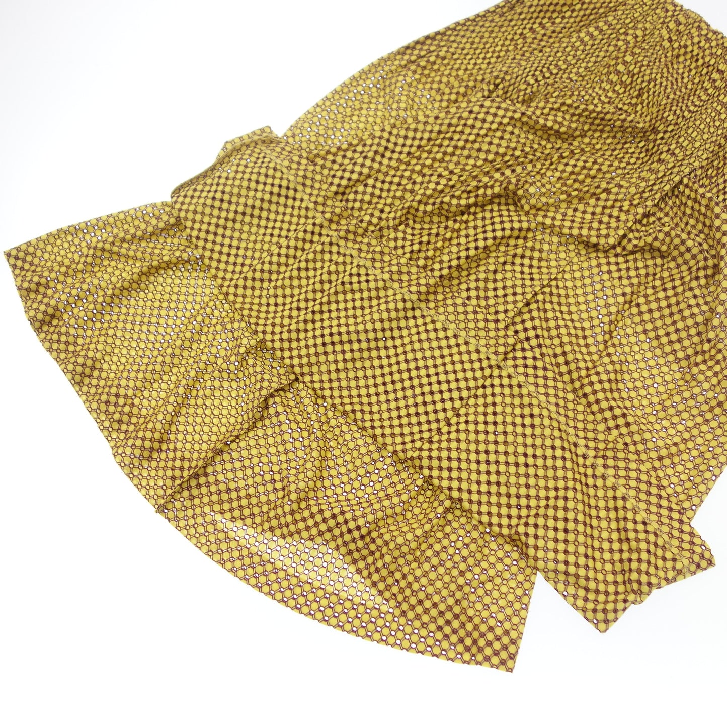Good condition ◆ Pleats Please Issey Miyake Pants All over pattern PP83-JF523 With petticoat Ladies 3 Yellow PLEATS PLEASE ISSEY MIYAKE [AFB34] 