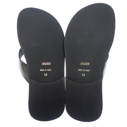 Like new◆IL BISONTE Sandals Leather Men's Black Size 42 H0156 IL BISONTE [AFD7] 