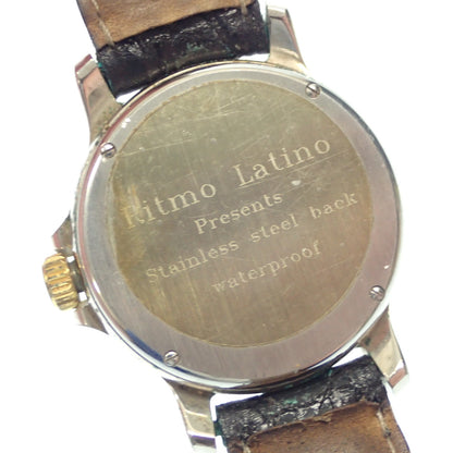 Used Ritmo Latino Watch Luna Moon Phase Triple Calendar Quartz Black Dial Leather Belt Ritmo Latino [AFI12] 