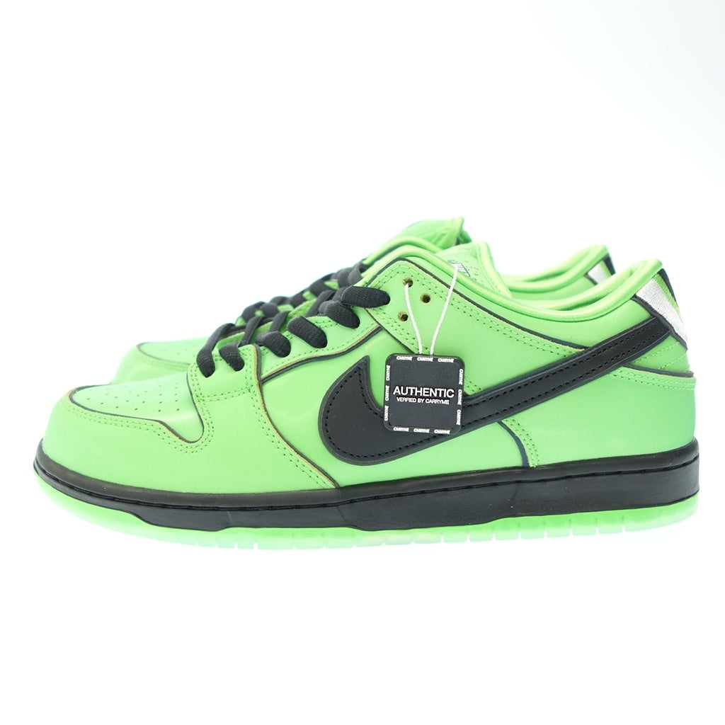 新品同様◆パワーパフガールズ × ナイキ SB スニーカー ダンク DUNK LOW Pro QS Buttercup メンズ 緑 サイズ27.5 FZ8319-300 Nike【AFD1】