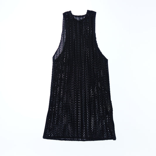 状况良好 ◆ Pleats Please Issey Miyake 无袖蕾丝 PP93-JK581 女式 3 黑色 PLEATS PLEASE ISSEY MIYAKE [AFB30] 