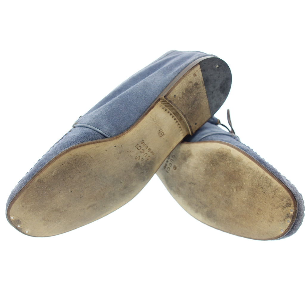 状况良好 ◆ 古驰 (Gucci) 皮鞋 chukka 靴子莫卡辛麂皮男士蓝色尺码 6.5 古驰 [LA] 