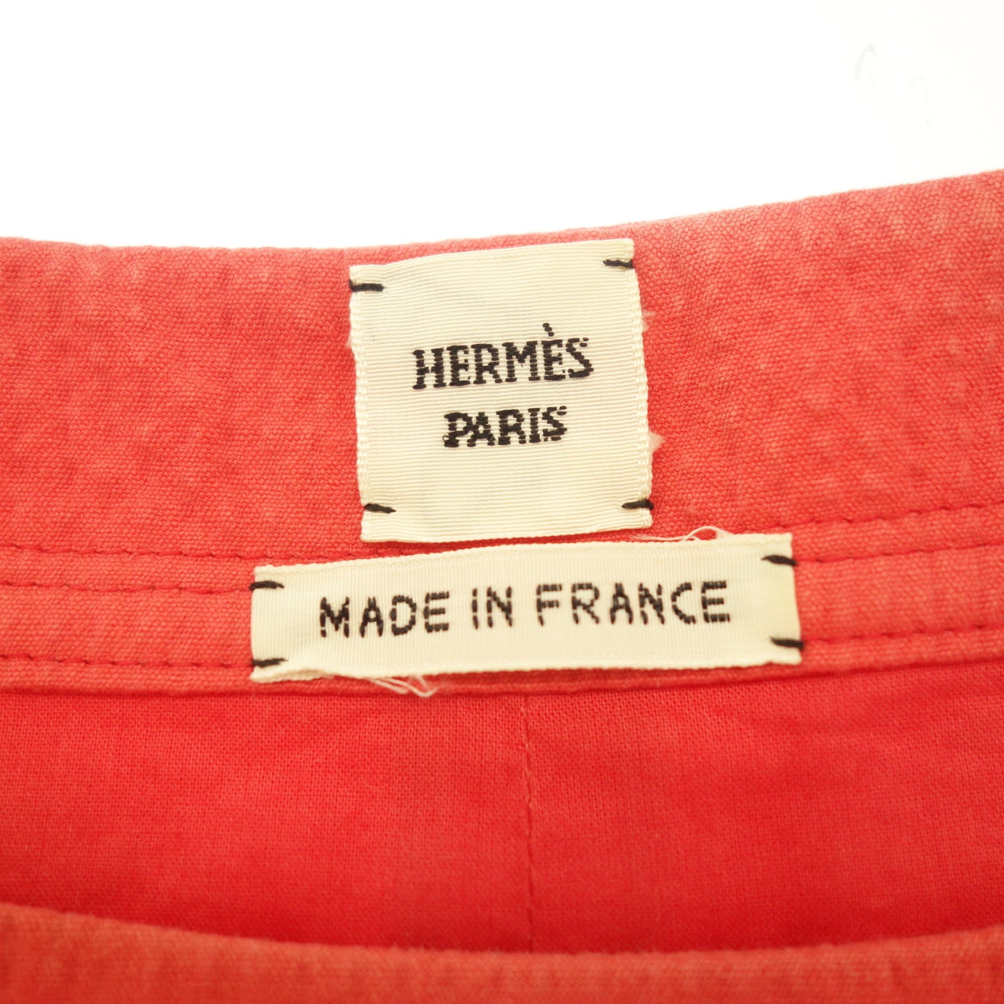 Good condition◆Hermes Sleeveless Dress Cotton Women's Red Size 34 Hermes [AFB4] 