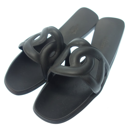 Used ◆Hermes sandals Aloha Chaine d'Ancre ladies 37 black with box HERMES [AFD5] 