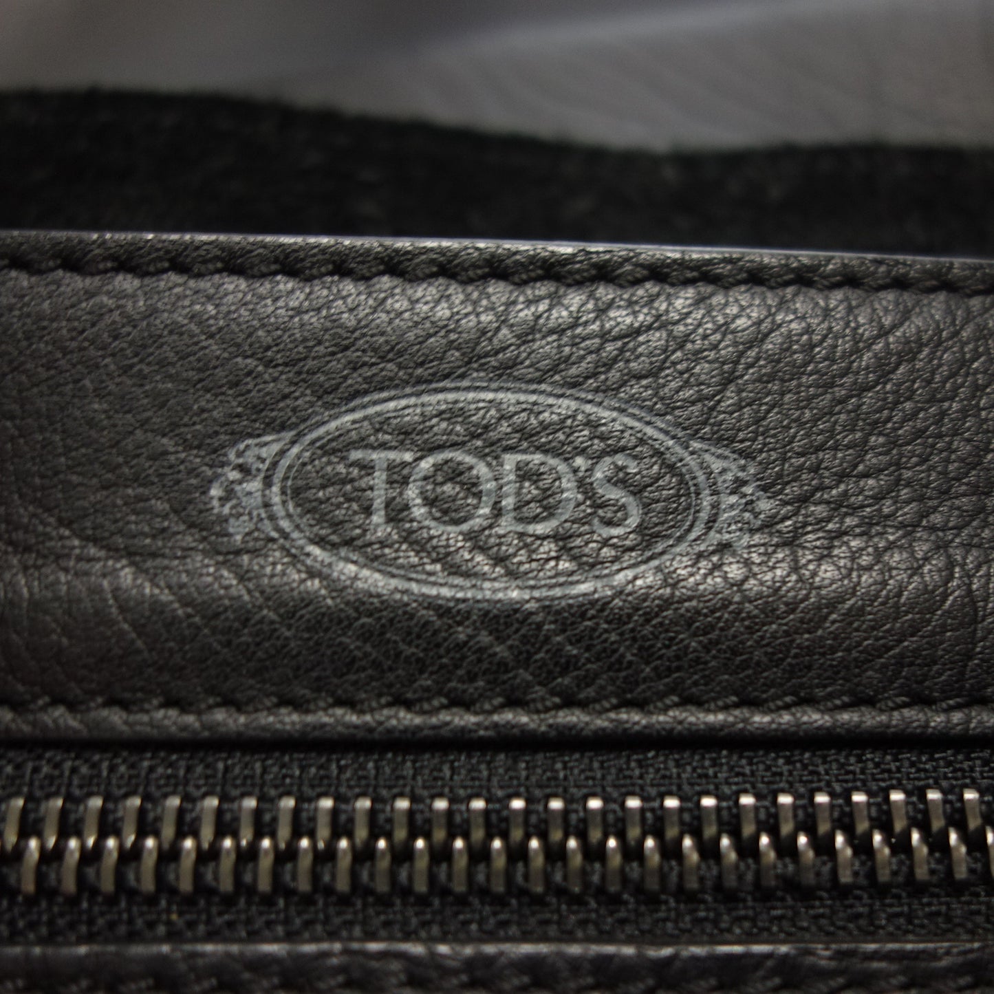 TOD'S Shoulder Bag Grained Leather Black TOD'S [AFE12] [Used] 