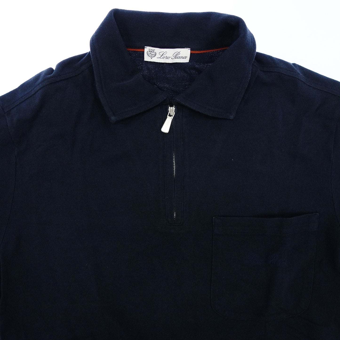 Loro Piana Polo Shirt Zip Up Men's XS Navy Loro Piana [AFB43] [Used] 