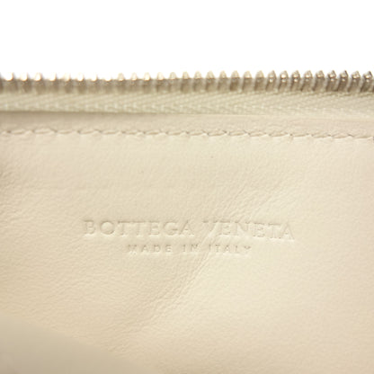 ボッテガヴェネタ 小銭入れ コインケース マキシイントレチャート レザー 白 箱 BOTTEGA VENETA【AFI18】【中古】