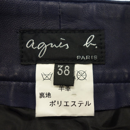 状况非常好 ◆ Agnes b. 裙子皮革女式 38 码海军蓝 agnes b. [AFB17] 