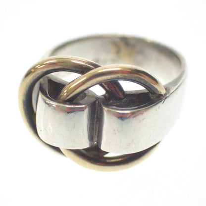 Good condition◆Hermes ring Douzano Silver x Gold No. 8 HERMES [AFI9] 