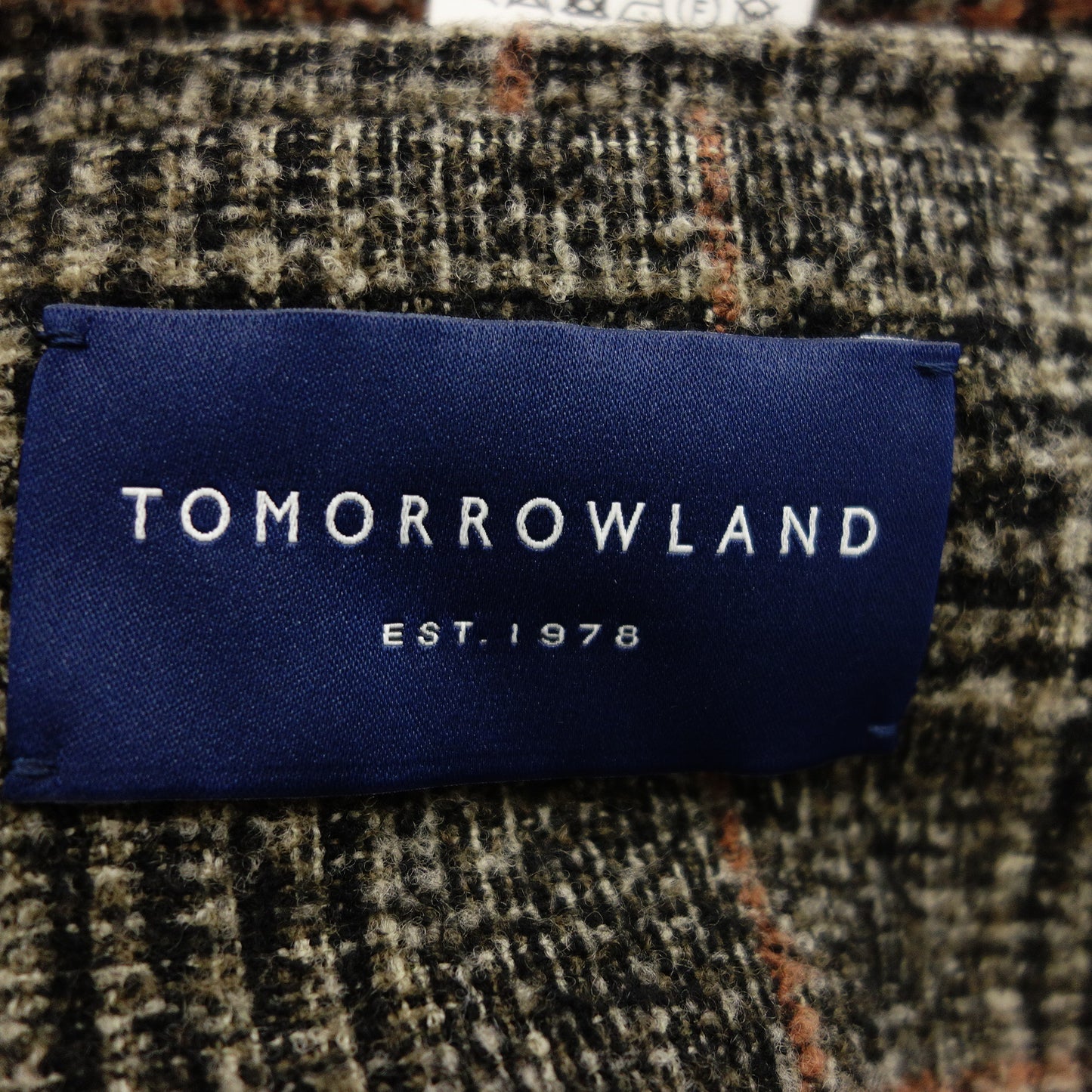 Good Condition◆Tomorrowland Tailored Jacket Wool Check Size 44 Men's Brown Black TOMORROWLAND [AFB12] 