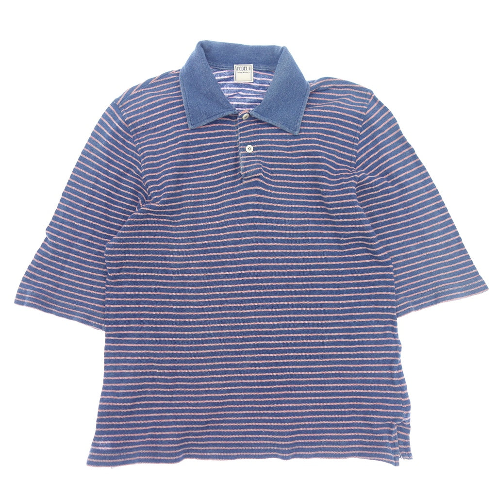 Used ◆Fedeli Polo Shirt Striped Men's Navy x Red No Size Notation FEDELI [AFB45] 