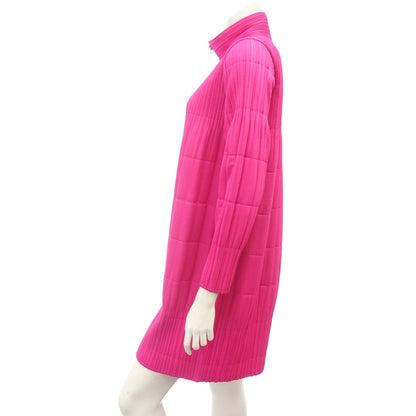 Very good condition ◆ Pleats Please Zip High Neck Coat Women's Pink Size 3 PP13-JA711 PLEATS PLEASE [AFB4] 