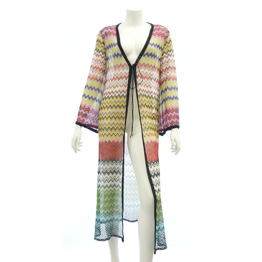 Good condition ◆ Missoni long cardigan polyester x rayon ladies multicolor size 40 MISSONI [AFB16] 