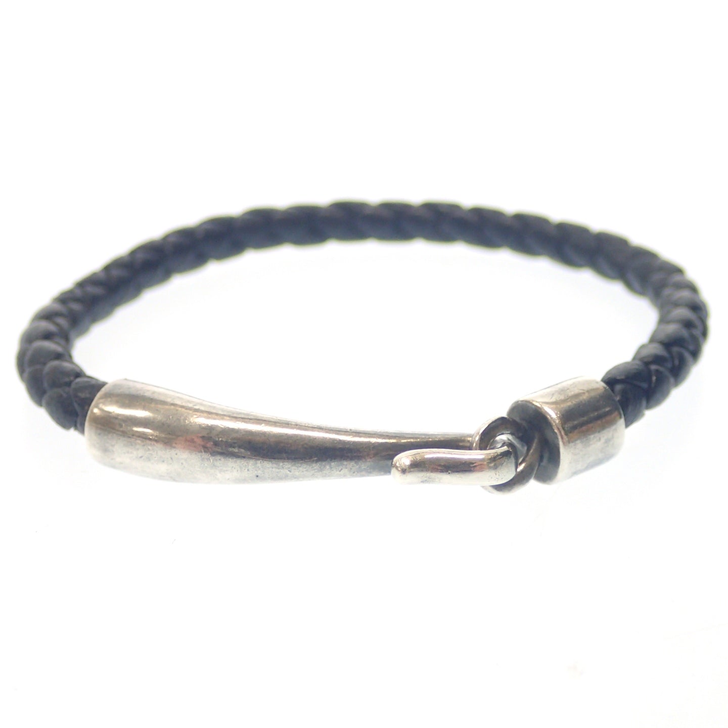 Used ◆ Bottega Veneta Bracelet Intrecciato Silver Hardware Black BOTTEGA VENETA [LA] 