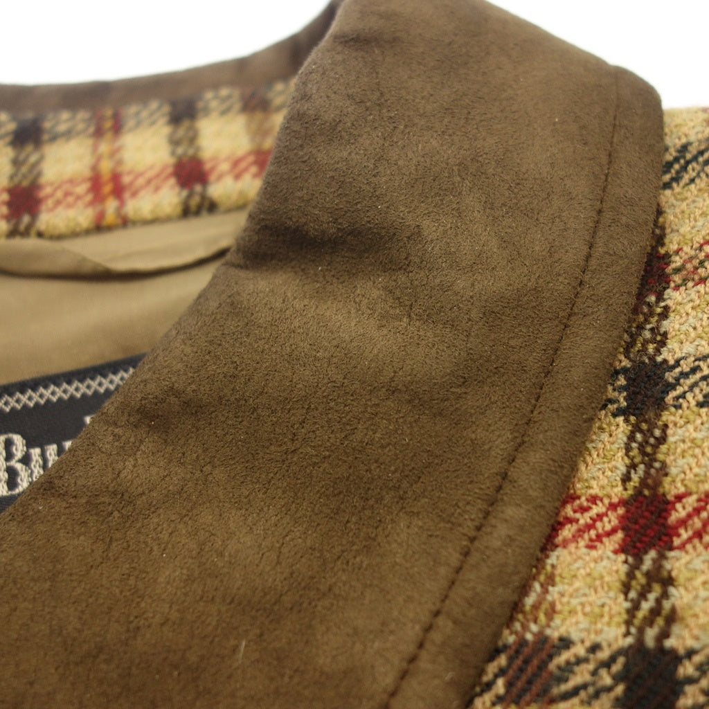 Good condition ◆ Burberry's Harrington Jacket Tweed Check Leather Switching Ladies Size S Brown Burberry's [AFB24] 
