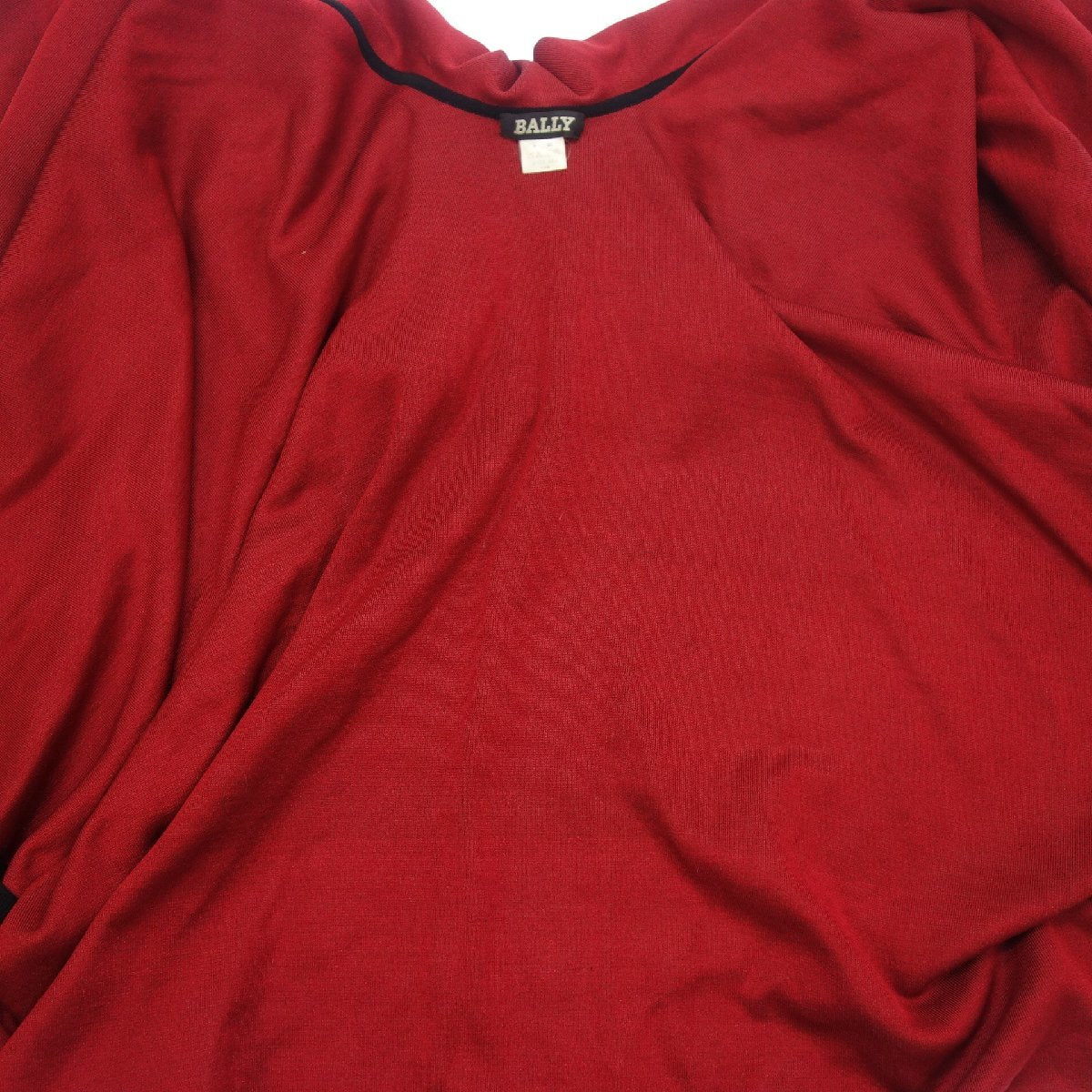 Good condition◆Bally Cape Poncho Women's Black Red BALLY [AFB51] 