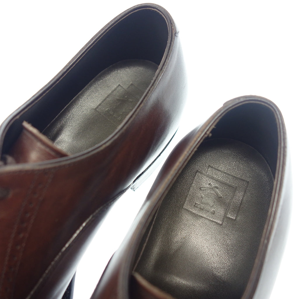 Good condition ◆ Sanyo Yamacho Leather Shoes Punched Cap Toe Yuya Men's 6.5 Brown [LA] 