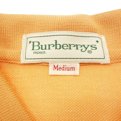 Good Condition◆Burberrys Polo Shirt Cotton Rib Design Men's Orange Size M Burberrys [AFB51] 