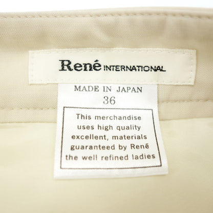 非常漂亮的商品 ◆ Rene International 褶边裙子 女士 米色 36 码 Rene International [AFB12] 