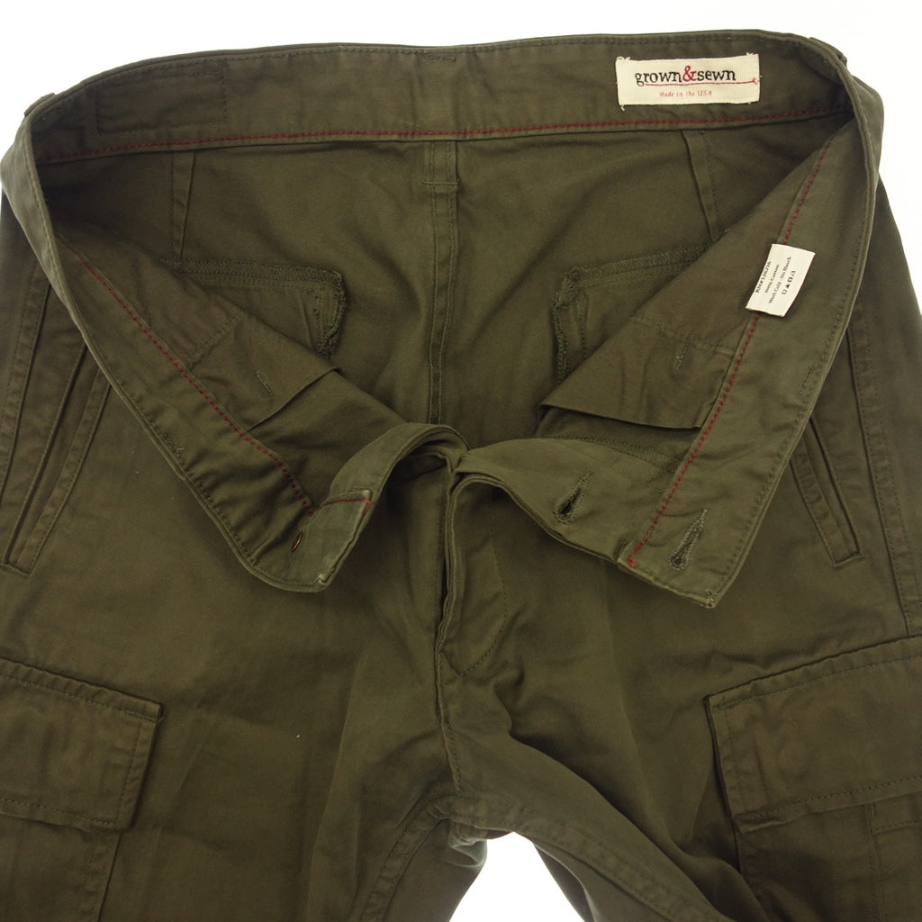 Good condition ◆ Grown and Thorn Cargo Pants Button Fly Men's Size 31 Olive GROWN&amp;SEWN [AFB2] 