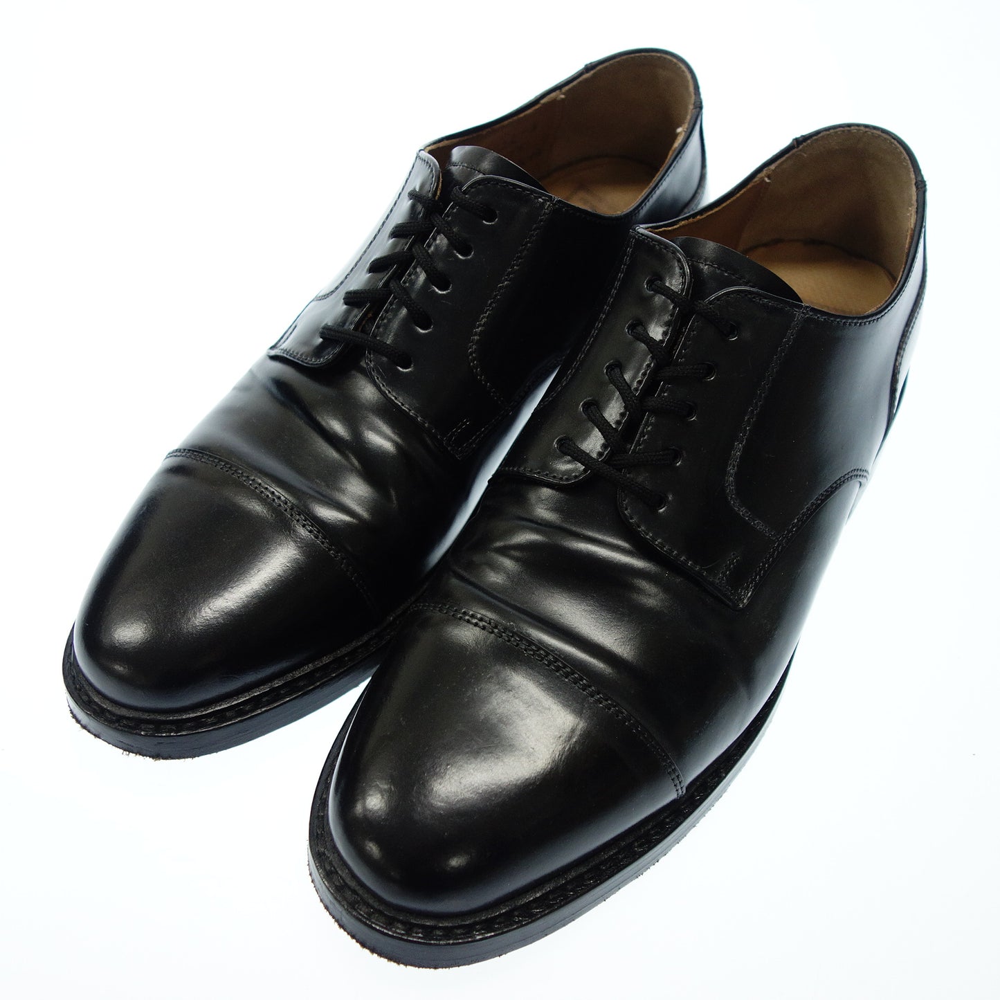 Good Condition◆Heinrich Dinkelacker Leather Shoes London Straight Tip Men's 8 Black HEINRICH DINKELACKER [AFD9] 