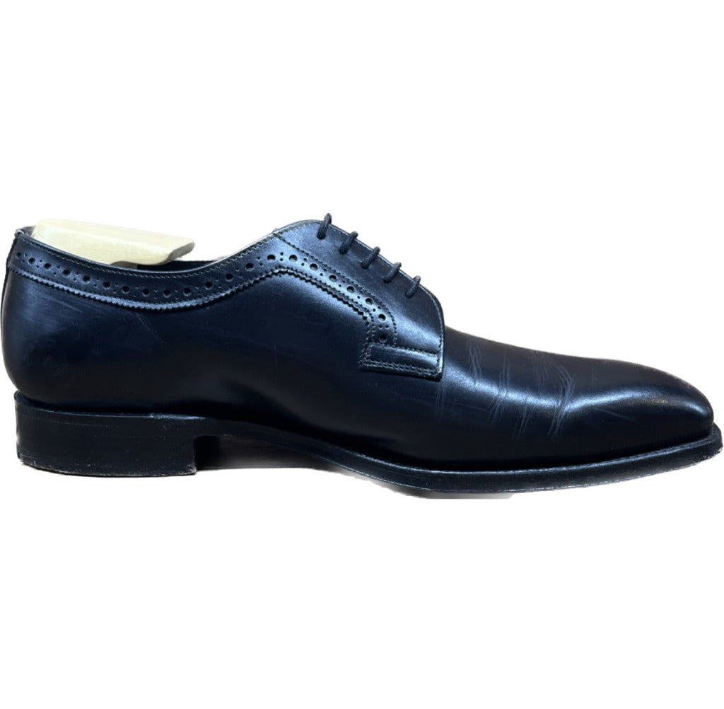 美品◆チーニー プレーントゥシューズ ブローギング ブラック UK7.5 CHEANEY