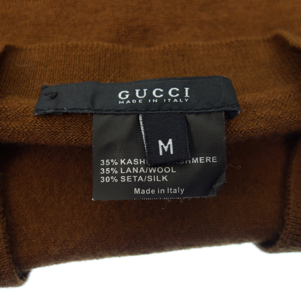 Very good condition ◆ Gucci knit sweater V-neck cashmere men's brown M GUCCI [AFB53] 