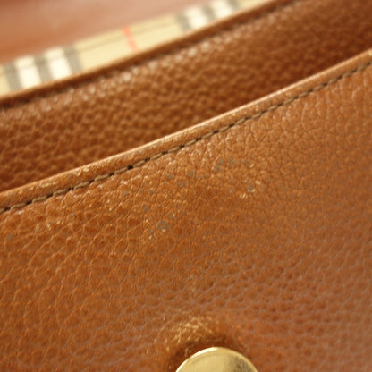 Used◆Burberrys Shoulder Bag Leather Inside Nova Check Brown Burberrys [AFE8] 