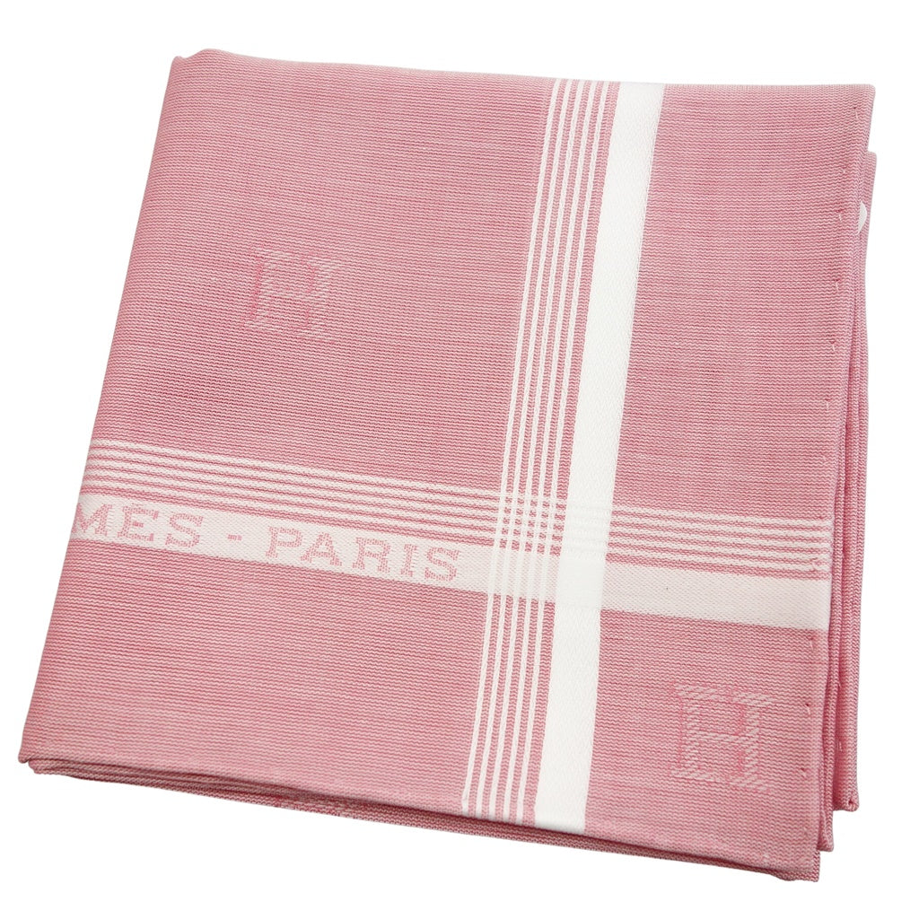 Like new◆Hermes handkerchief 100% cotton pink with box HERMES [AFI10] 